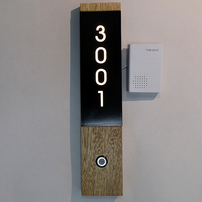 Ezd Custom Smart Hotel Doorplate Door Number Sign with Doorbell System