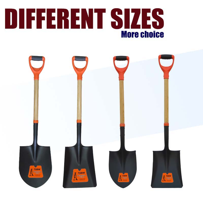 South American Wooden Handle S518 Steel Garden Agricultural Farming Round Mouth Pala Digging Shovel