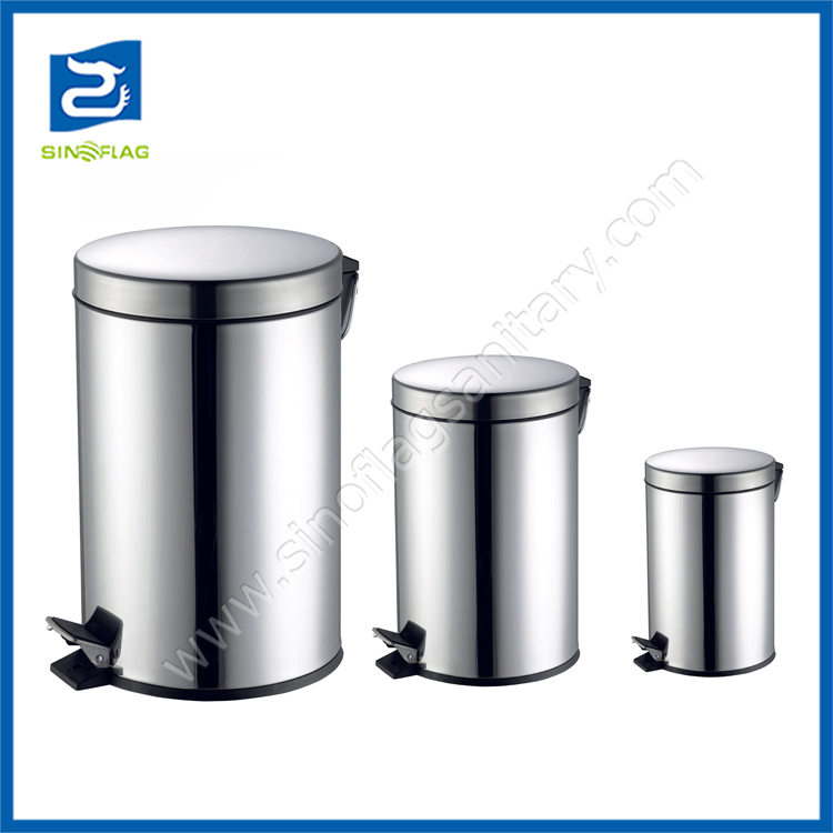 Hot Selling Foot Pedal Bin Stainless Steel Bathroom Step Trash Bin