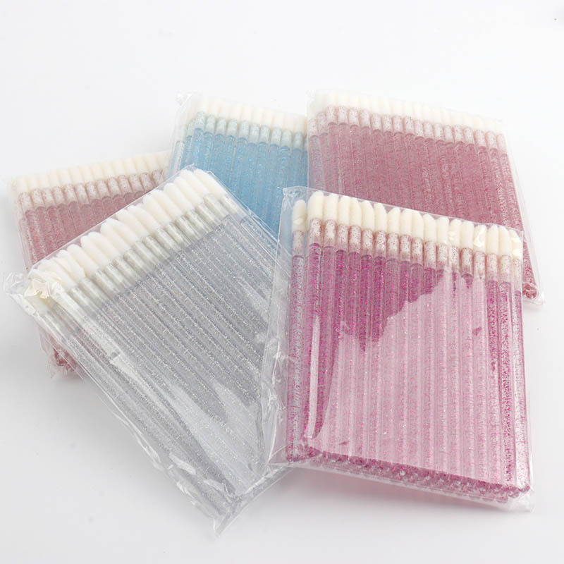 Mt Lashes China Manufacturer Disposable Makeup Brush Lip Gloss Lipstick Eyeliner Crystal Stem Lip Brush