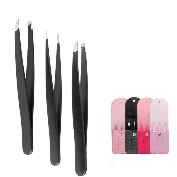 Eyebrow Clip Stainless Steel Eyebrow Trimming 3-Piece Set Multicolor Beauty Eyebrow Trimming Set Eyebrow Tweezers