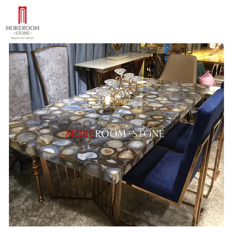Luxury Palace Reception Yellow Mookaite Jasper Large Dining Room Counter Top