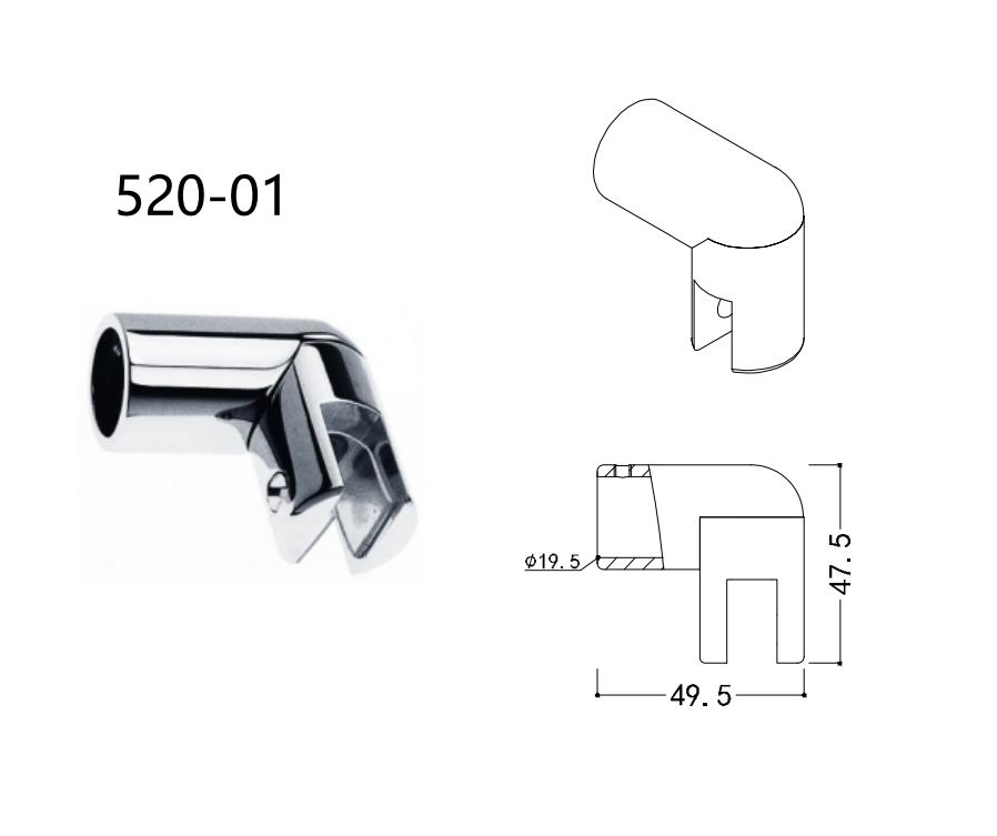 Shower Hardware Glass to Wall Brass Clamp Glass Connector for Custom Shower Enclosures