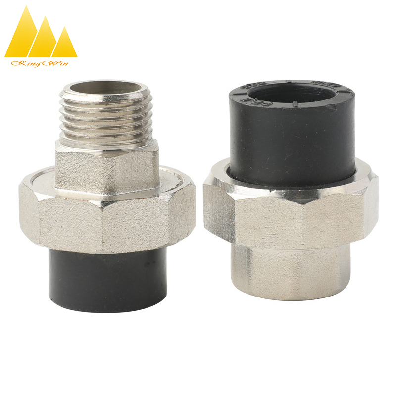 HDPE Plastic Pipe Union Brass Male Threaded Union PE Socket Fusion Pipe Female Thread Union for Water Supply SDR11 DIN Standard