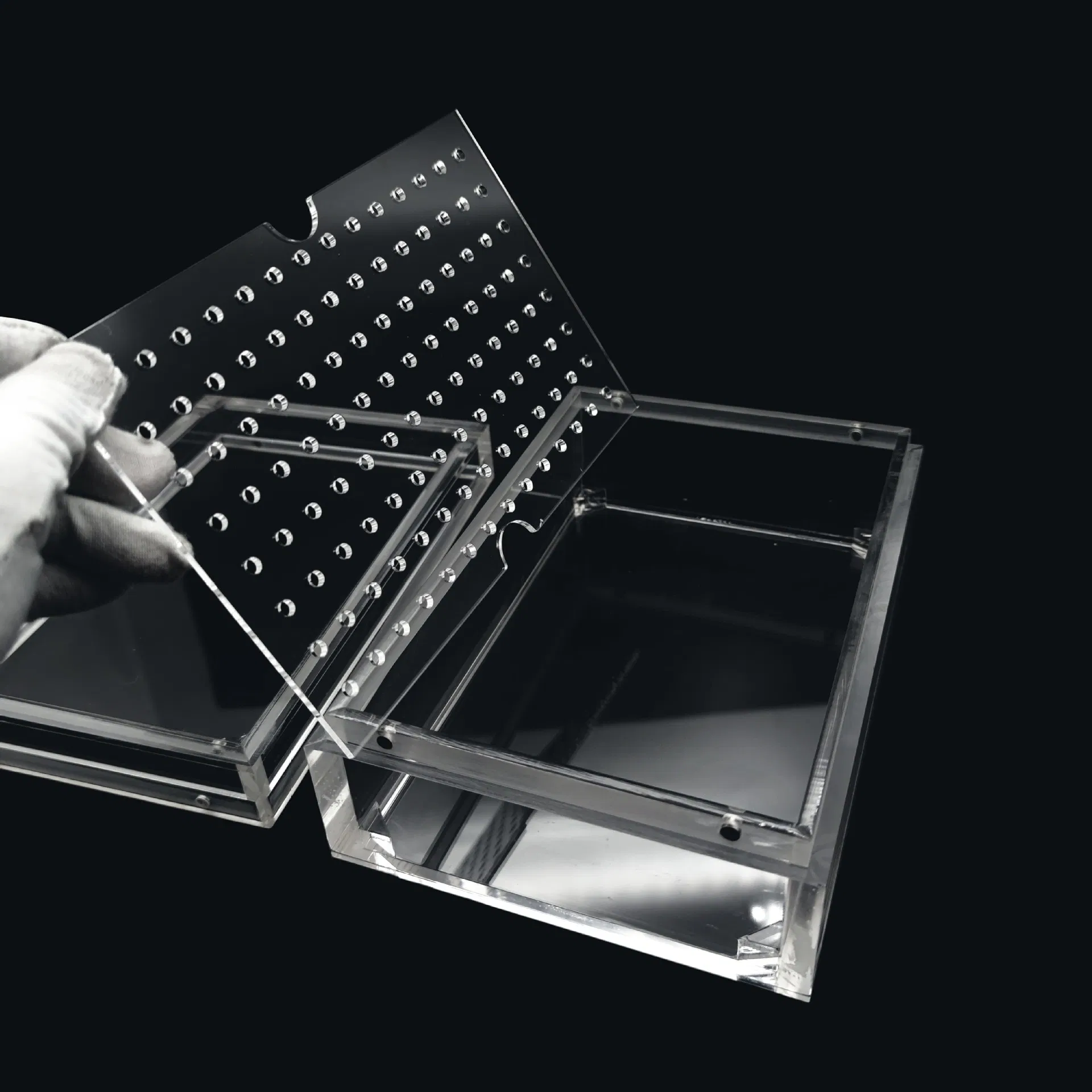 Free-Assembly Transparent Acrylic Cigar Display Storage Case Box