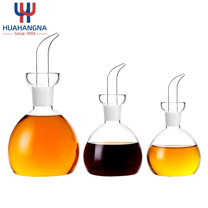 Olive Oil Vinegar Dispensers Set of 3 Glass Bottles 7/10/19 Oz Olive Oil Dispenser Bottle Set for Kitchen