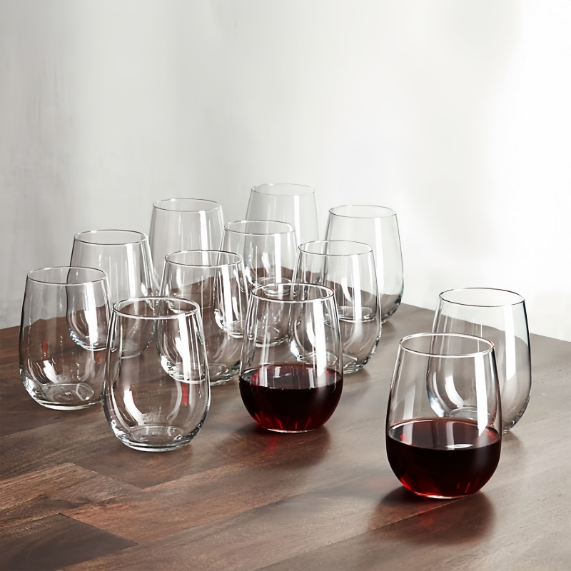 China Crystal Classic Vintage Minimalist Egg-Shaped Wine Tumbler Glassware Customized Logo Clear Stemless Wine Glass Cup