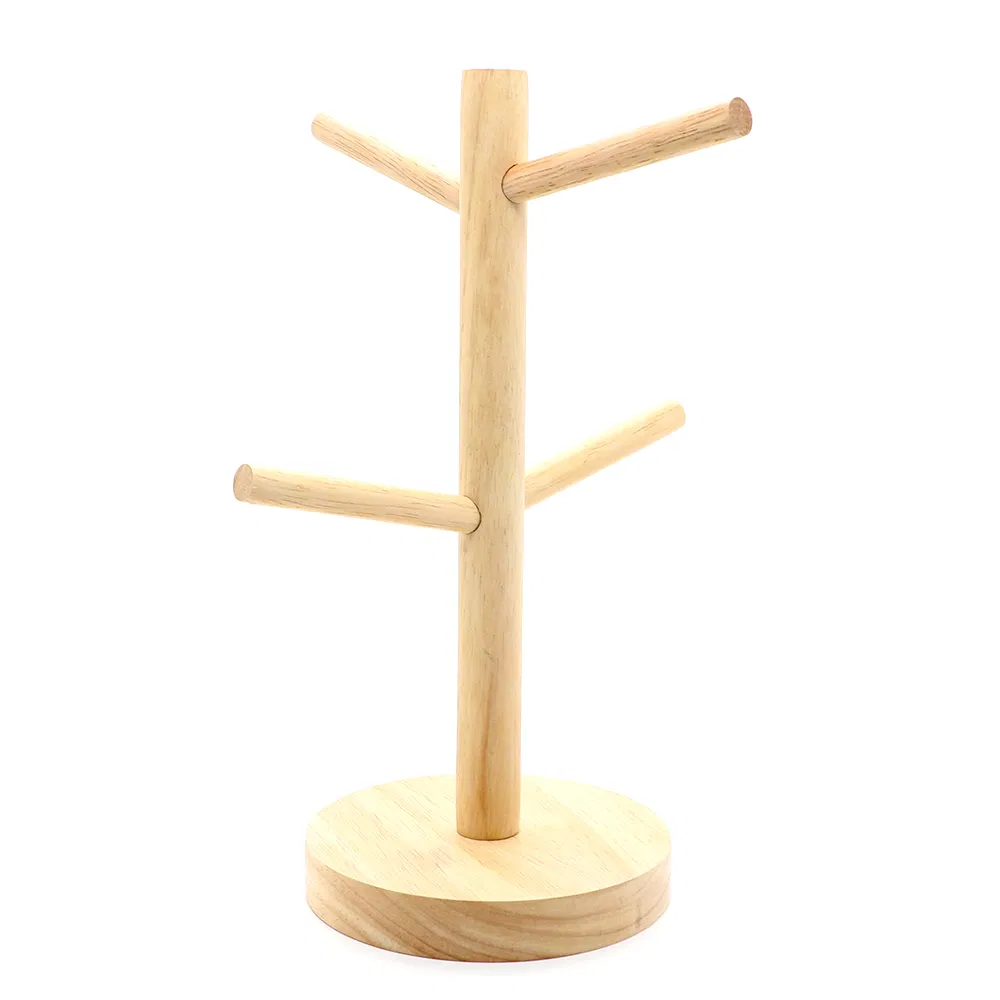 Kitchen Bamboo Stand Hanger Cup Rack Holder Tree Coffee Tea Natural Bamboo Mug Organizer