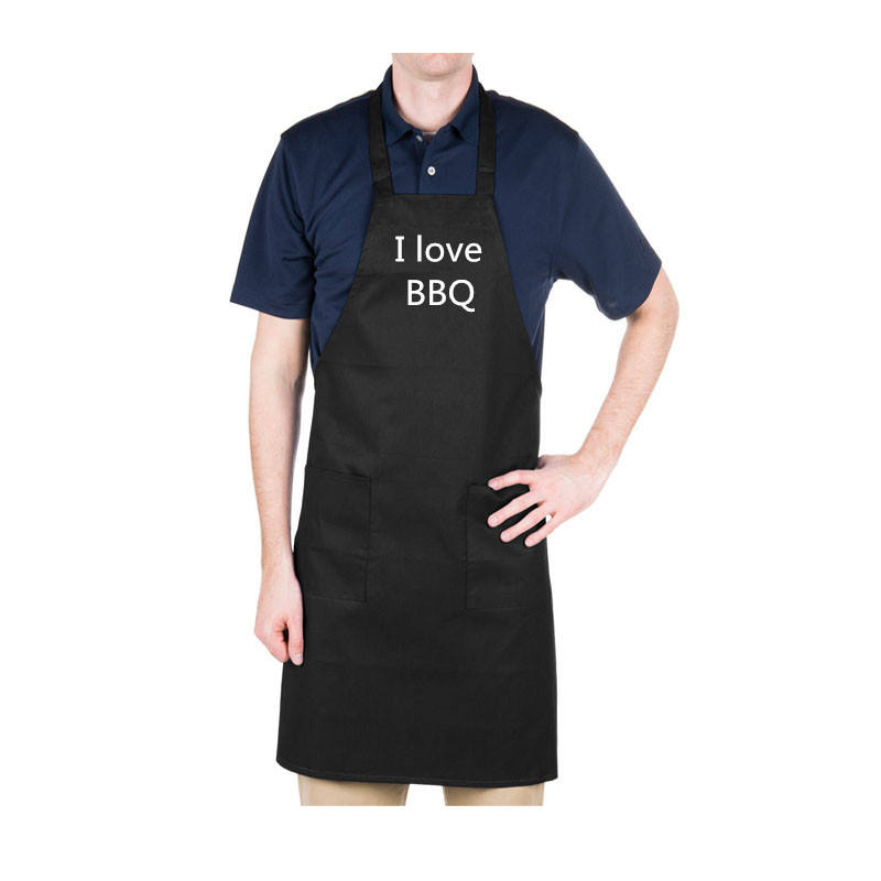 Cheaper Cooking Waiter Chef Barista Work Poly Cotton Twill Bib Apron Logo