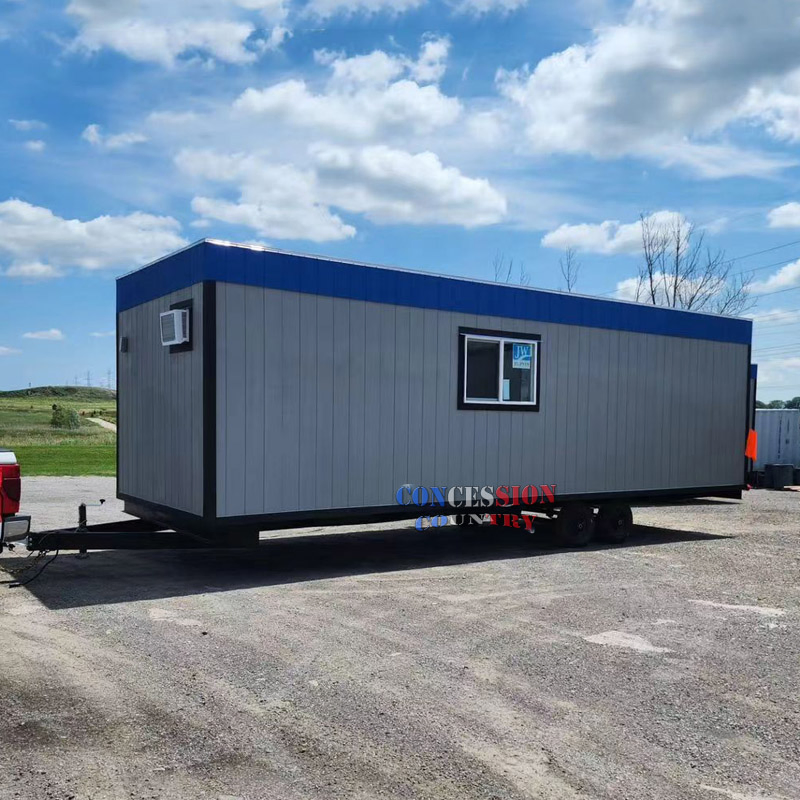 Mobile Office Trailer with Bathroom Design for Traveling Workspaces