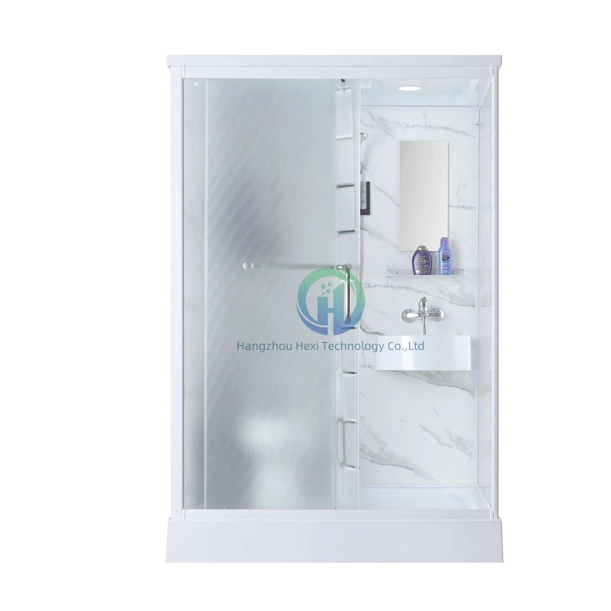 Modern Prefab Bathroom Shower Unit with Integrated Toilet