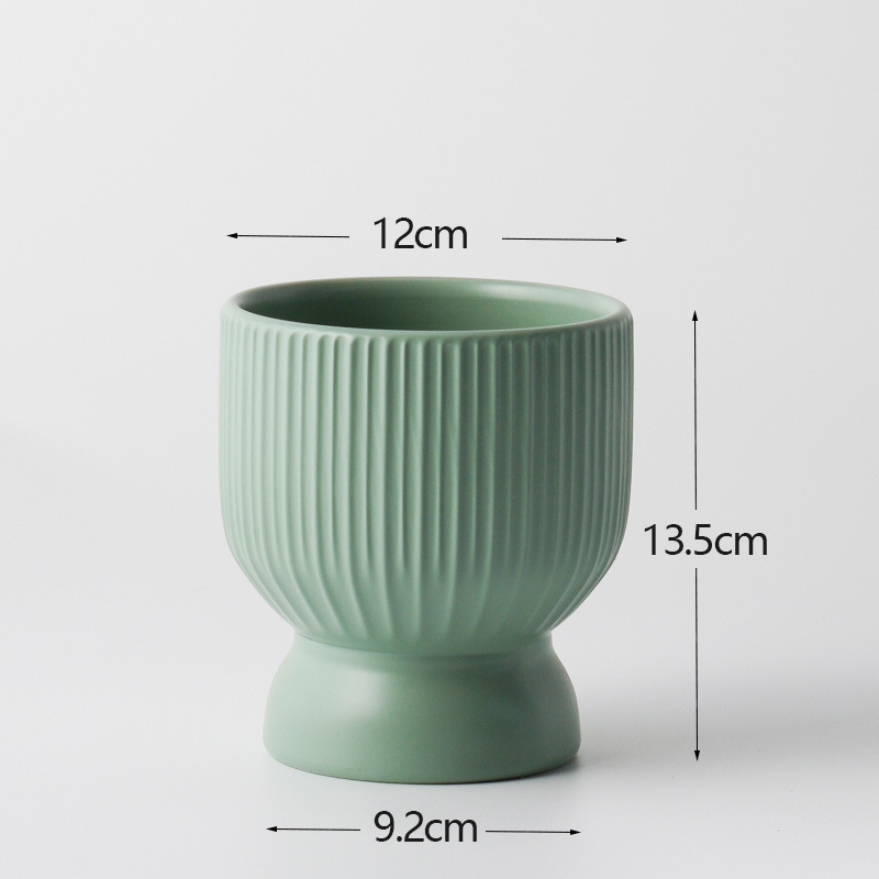 Горшки керамические зеленые мини для растений