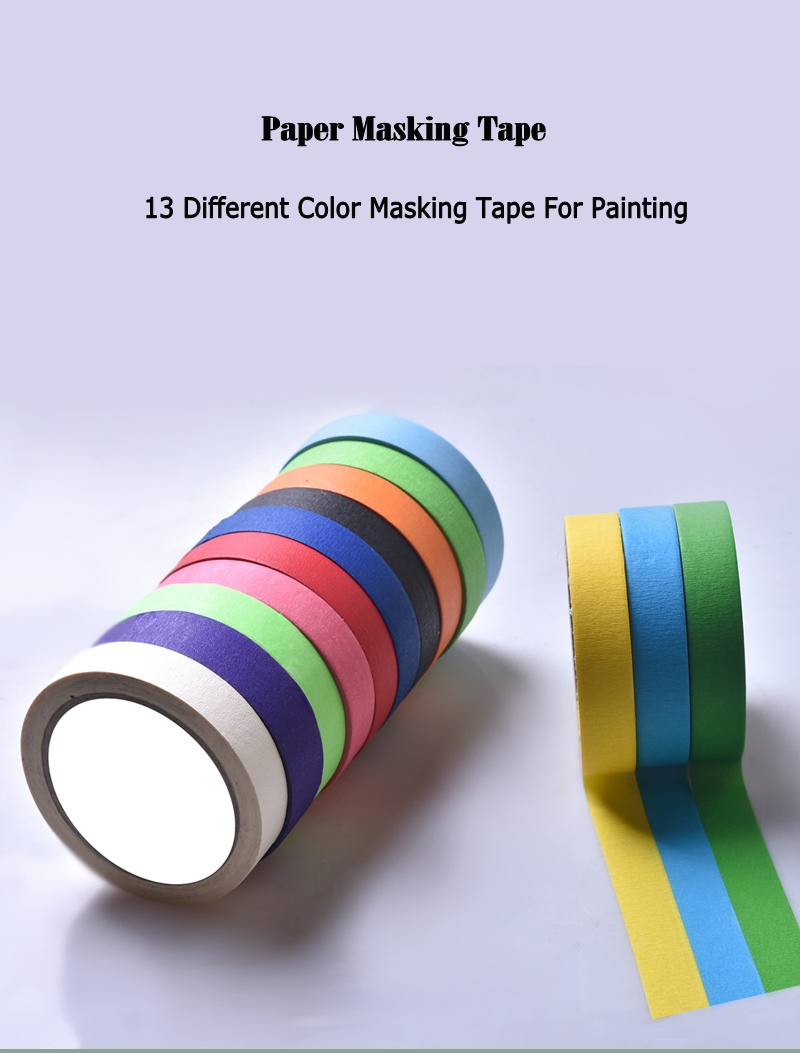Colorful Automotive Painting Crepe Paper Masking Adhesive Tape for Art