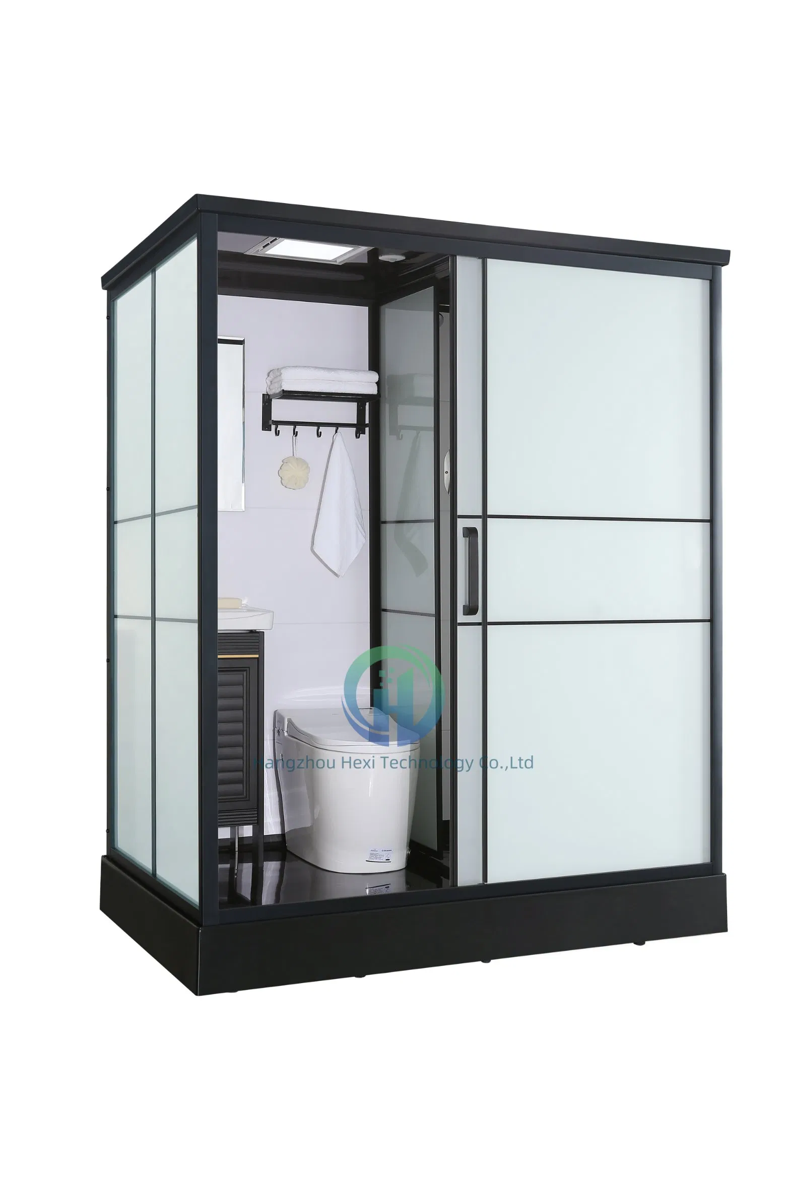 Modern Prefab Bathroom with Integrated Steam Shower and Toilet