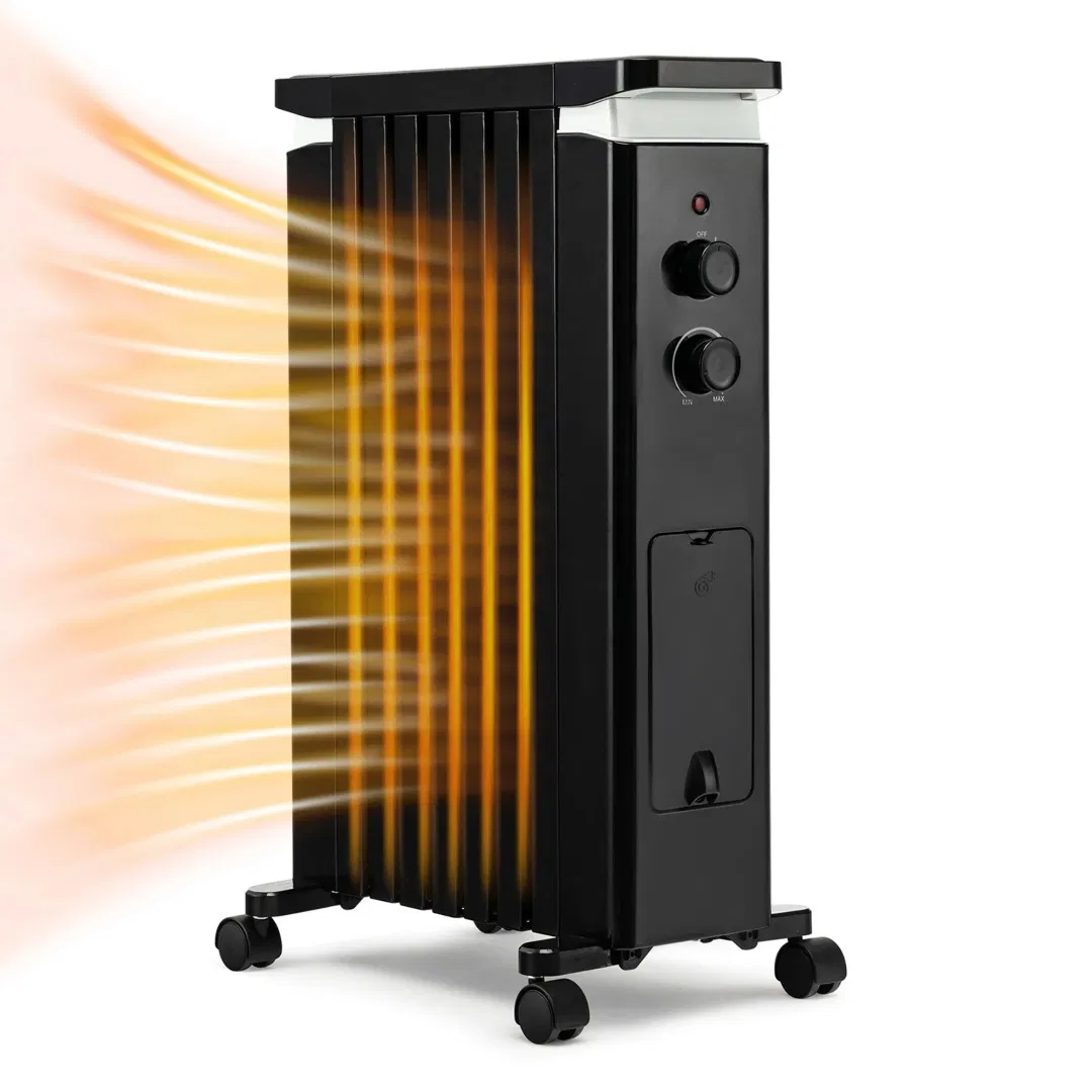 Black Color Heater Over Heating Protection Oil Filled Radiator with Wheels