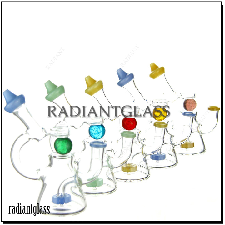 Hot Selling Gem Glow in The Dark Marble Filter Hookah Glass Water Pipe DAB Rig