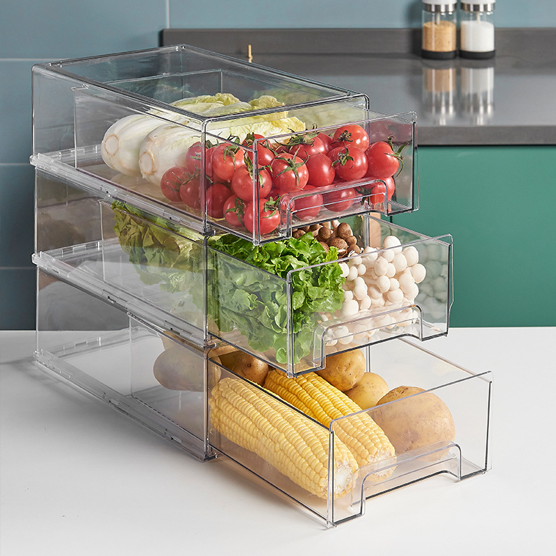 Versatile Drawer Organizer for Fresh Produce Storage in Refrigerators
