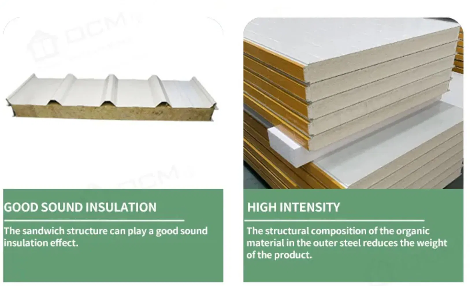 Building Material for Warehouse Good Price Insulated Panels Rock Wool Sandwich Panel