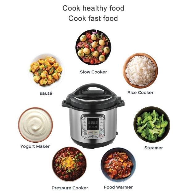 7-in-1 Electric Pressure Cooker, Slow Cooker, Rice Cooker, Steamer, Smart Electric Pressure Cooker, Large Capacity. Multifunctional Home Cooker