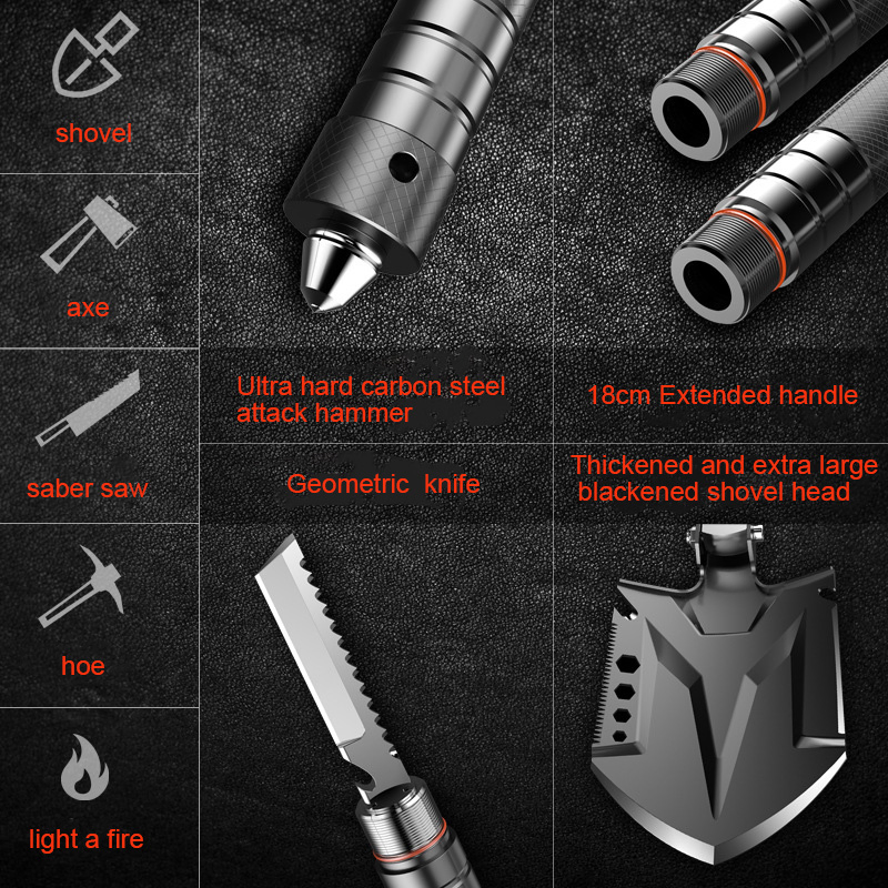 Multifunctional Engineer Shovel Set Tools for Field Survival Camping Equipment Folding Shovel