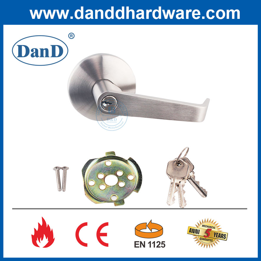 CE Stainless Steel Fire Rated Lever Trim with Lock for Panic Bar