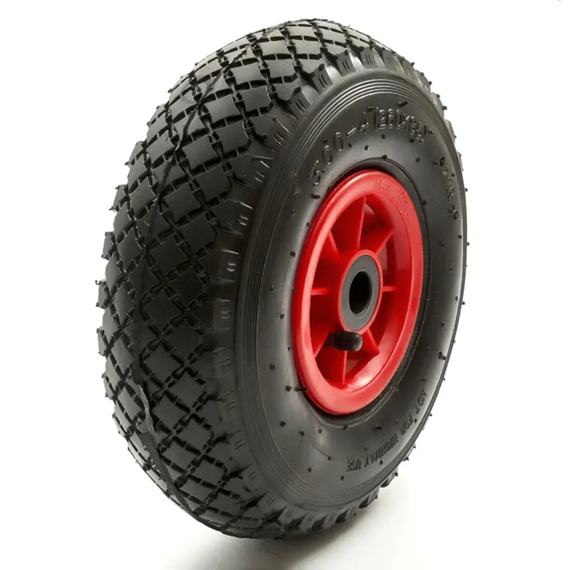 10 Inch 3.50-4 Inflatable Pneumatic Rubber Wheel Hand Truck Air Wheel