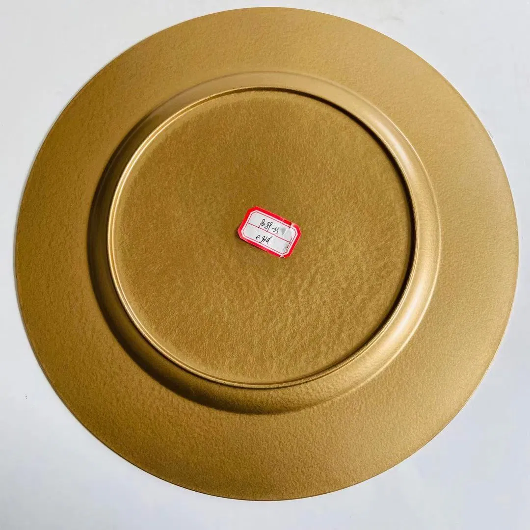 a Medieval Plastic Charger Plate with Golden Retro Patterns