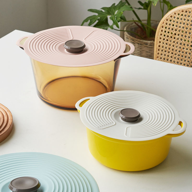 Reusable Food Grade Silicone Suction Seal Lid Covers for Pots, Pans, Bowls, Cups