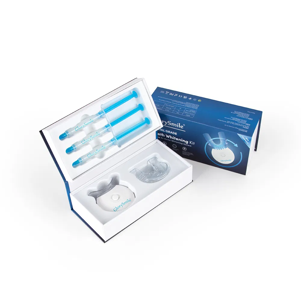 Teeth Whitening Kit with 5 LED Light 3PCS Peroxide Free Bleaching Gel