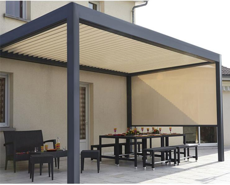 Sturdy Aluminum Pergola with UV-Resistant Fabric Canopy for Sun-Safe Outdoor Gatherings