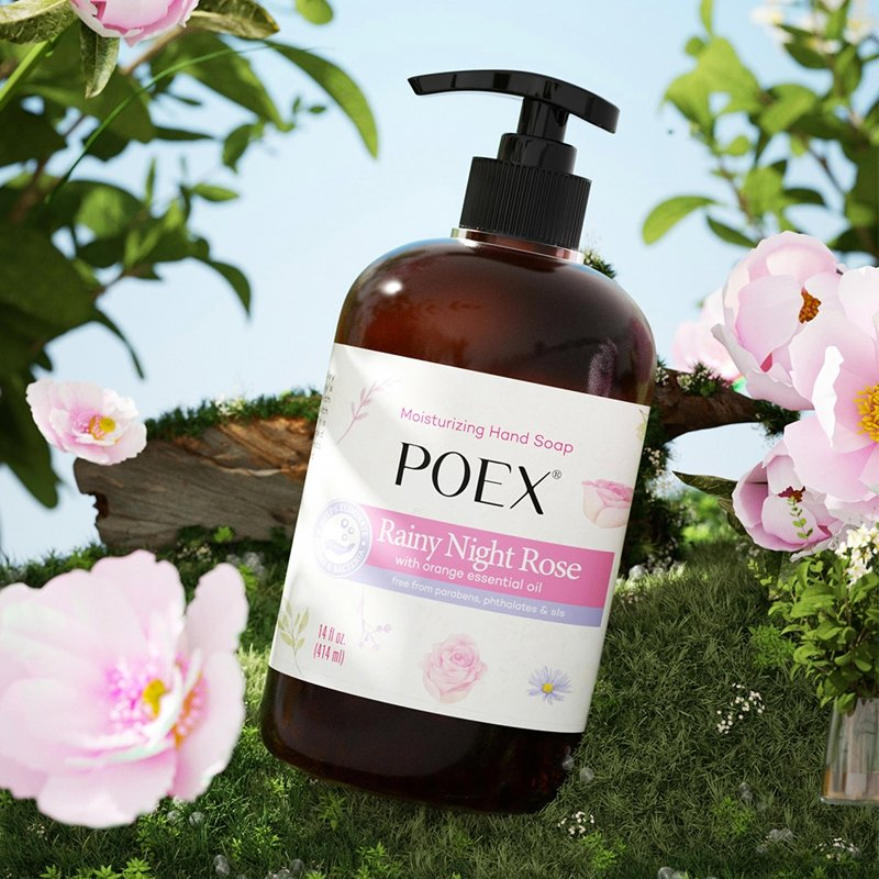 Bulk Natural Hand Soap with Essential Oils Rose Fragrance Gentle Moisturizing Hand Washing Liquid