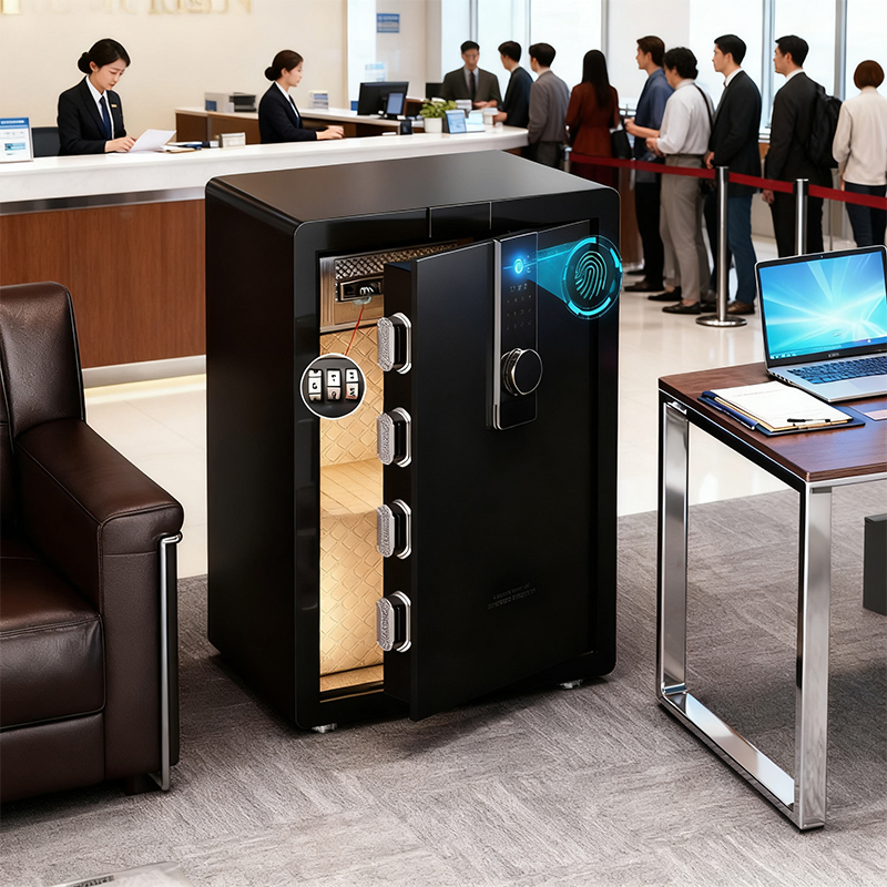 OEM Home Commercial Offices Fireproof Key Safe Lock Box Cabinets Finger Print Password Safe Box with Key Security Box