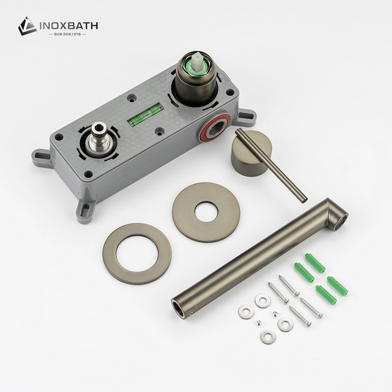 Wall Mounted Concealed Basin Mixer Tap, Single Lever Stainless Steel Faucet for High-End Residential and Hotel Projects