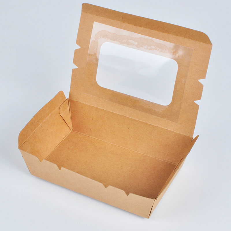 Disposable Kraft Paper Food Packaging Container Takeout Lunch Bento Box Takeaway Sushi Salad Box