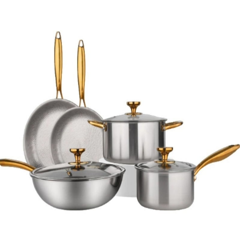 Pure Titanium Four - Piece Set 24cm Hammer Frying Pan [100% Pure Titanium]]