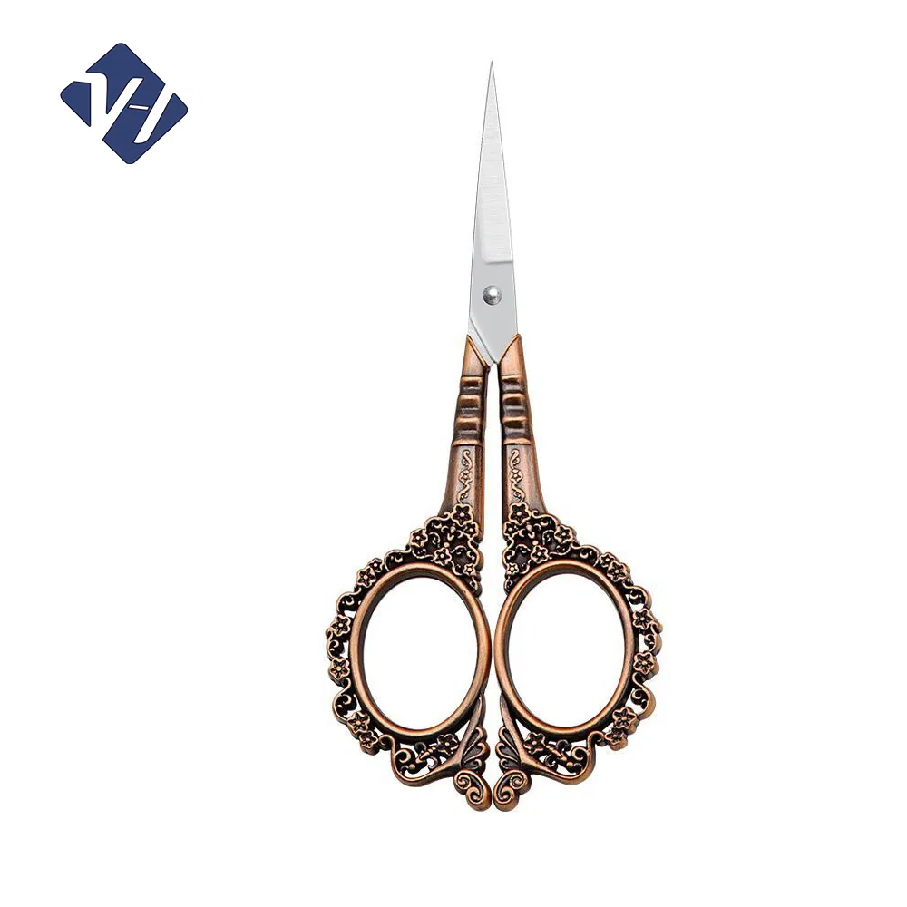 Custom Logo Stainless Steel Vintage Luxury Cuticle Facial Hair Scissor for Eyebrow & Nose Hair