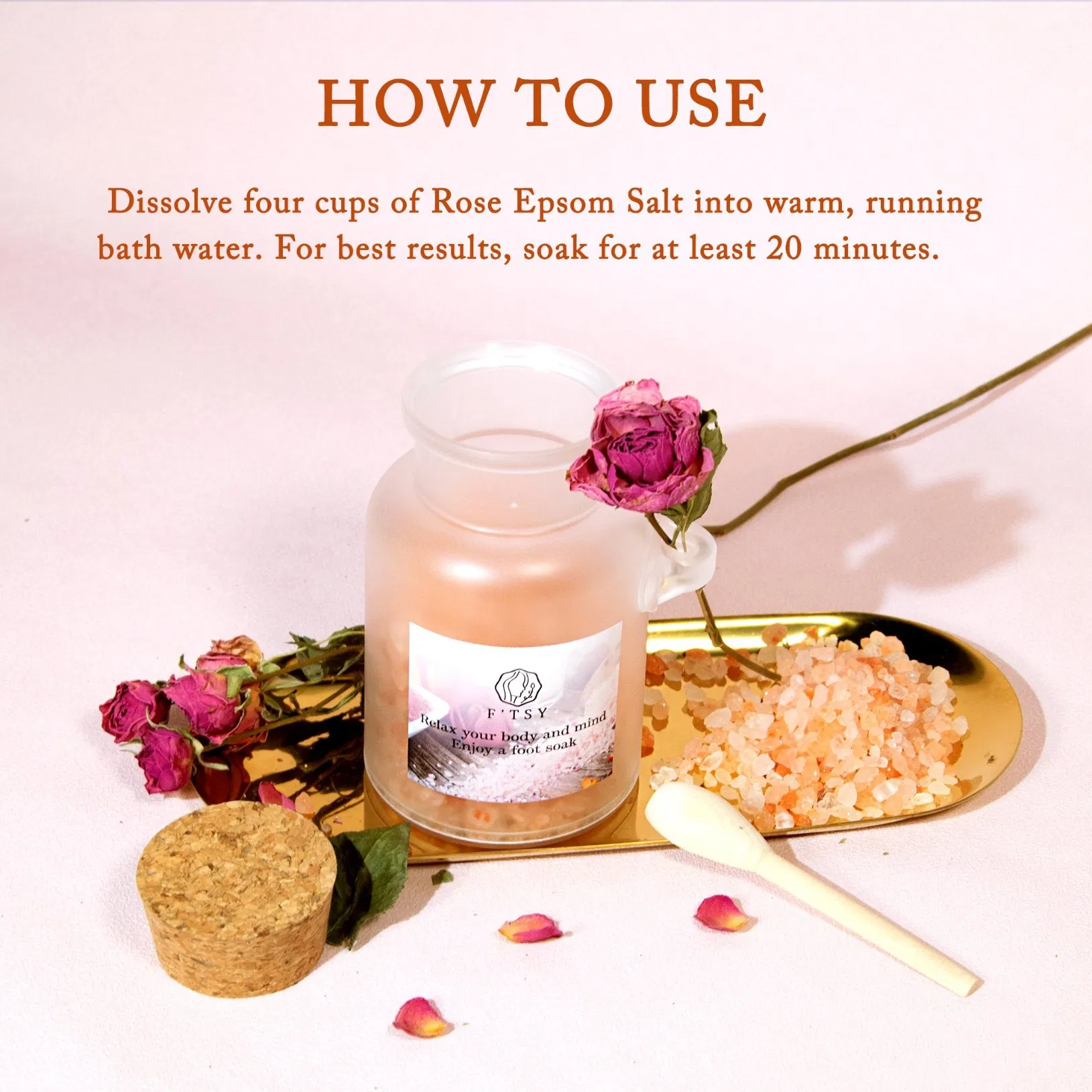 OEM Hot Selling Salt Foot Soak with Petals Epsom Salt Bath Salt Foot Care