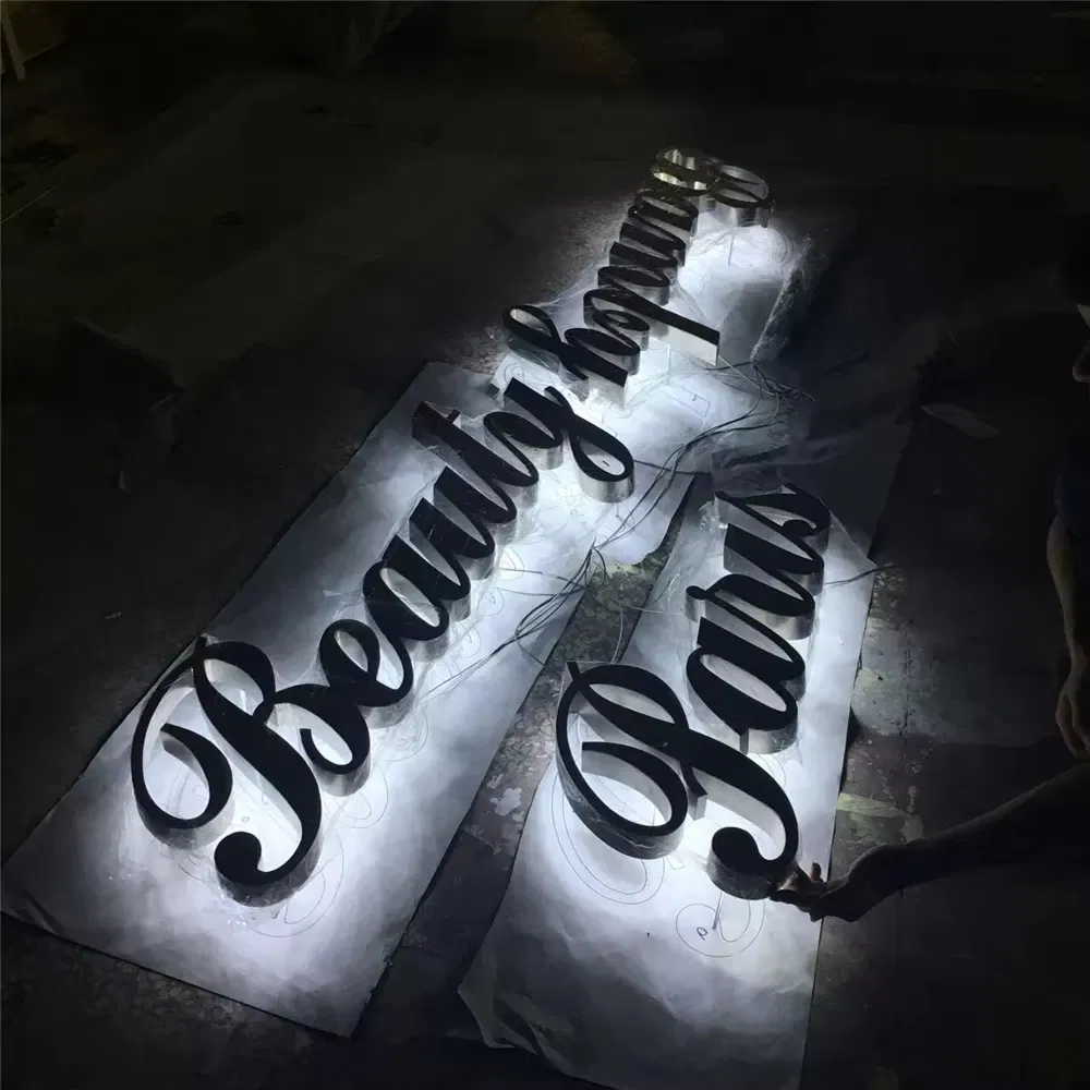 Hot Sale Long Working High Weatherproof Brightness Modern Integrated Back Illuminated Stainless Steel Letter Sign