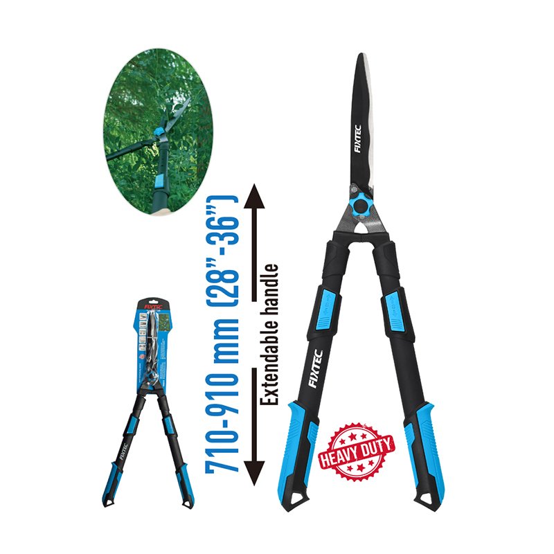 Fixtec High Quality Portable and Easy Cutting Garden Hedge Shears 22''-36'' Extendable PP+TPR Handle Hedge Shears