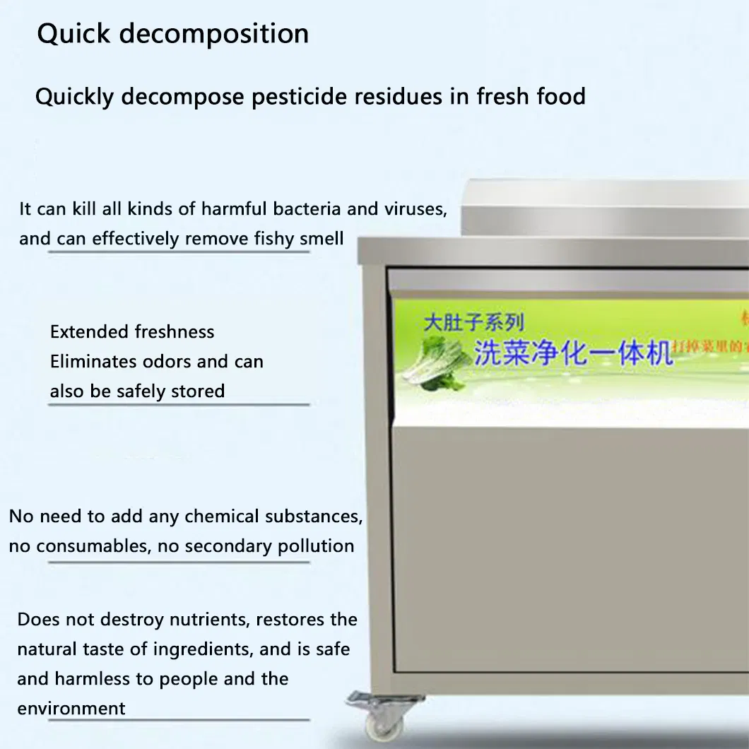 Commercial Kitchen Large Washing Capacity Hydroxyl Vegetable Fruit Washing Equipment