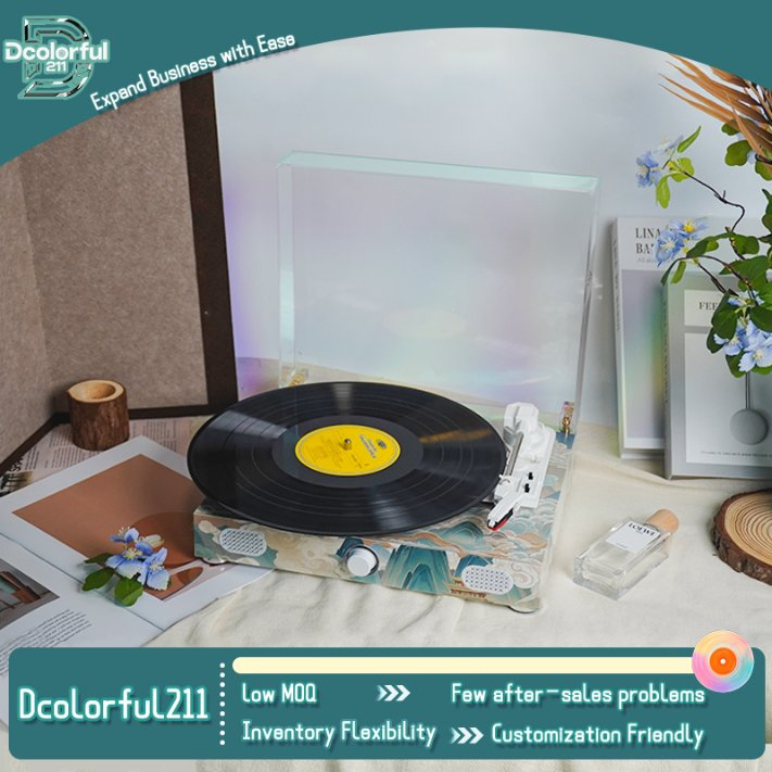 Портативный проигрыватель винила с Bluetooth и колонкой