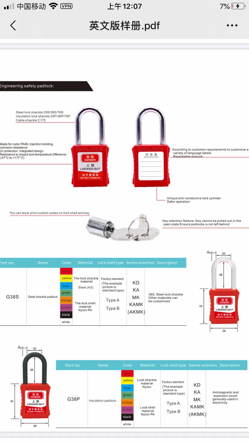 Manufacturer Wholesale Safety Padlock Breaker Lock