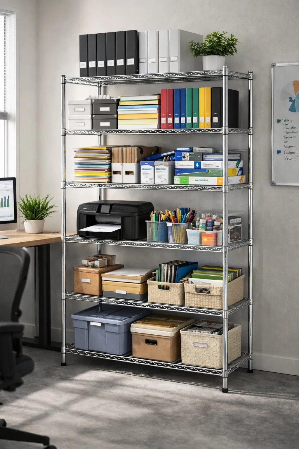 Large Capacity Supermarket Office Workshop Organizer Storage Rack