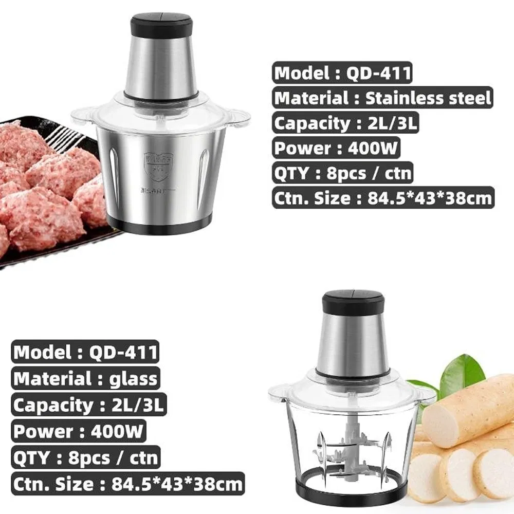 Compact 3L Multi-Function Electric Meat Grinder for Home Kitchen Use