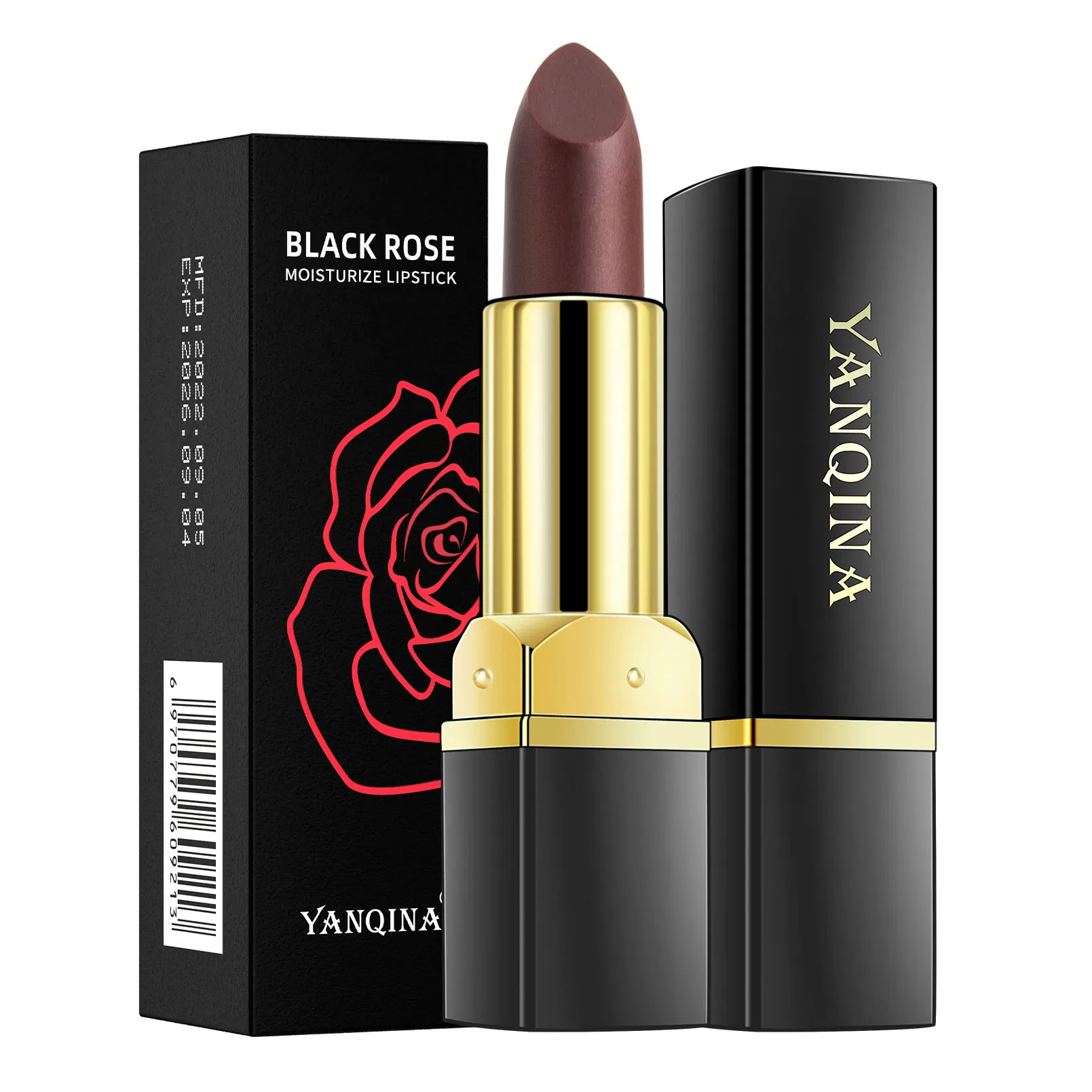 Low MOQ Matte Liquid Lipstick Private Label Waterproof Long Lasting Matte Custom Black Rose Colorful Lipstick