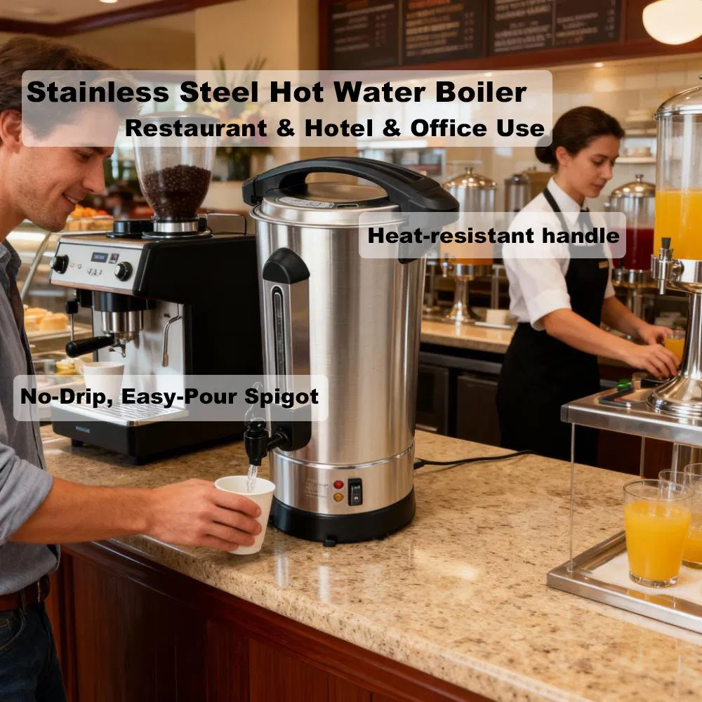 Heavybao CE Electrical Stainless Steel Double Layer Commercial Restaurant Hot Water Dispenser Boiler Urn Kettle Catering Equipment