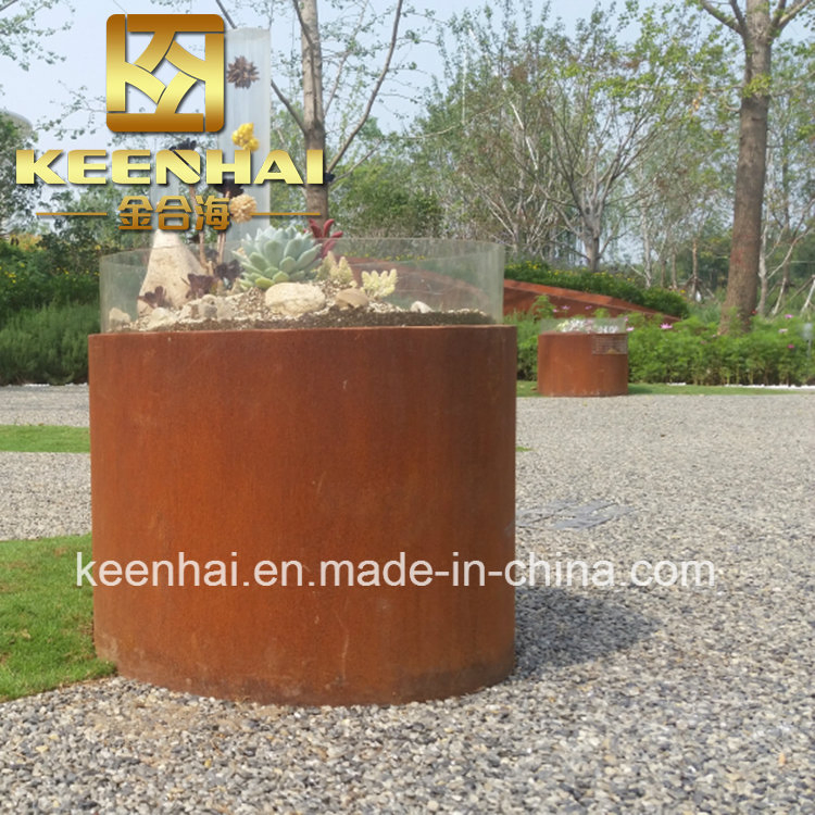 Кашпо из кортеновской стали для улицы, на заказ