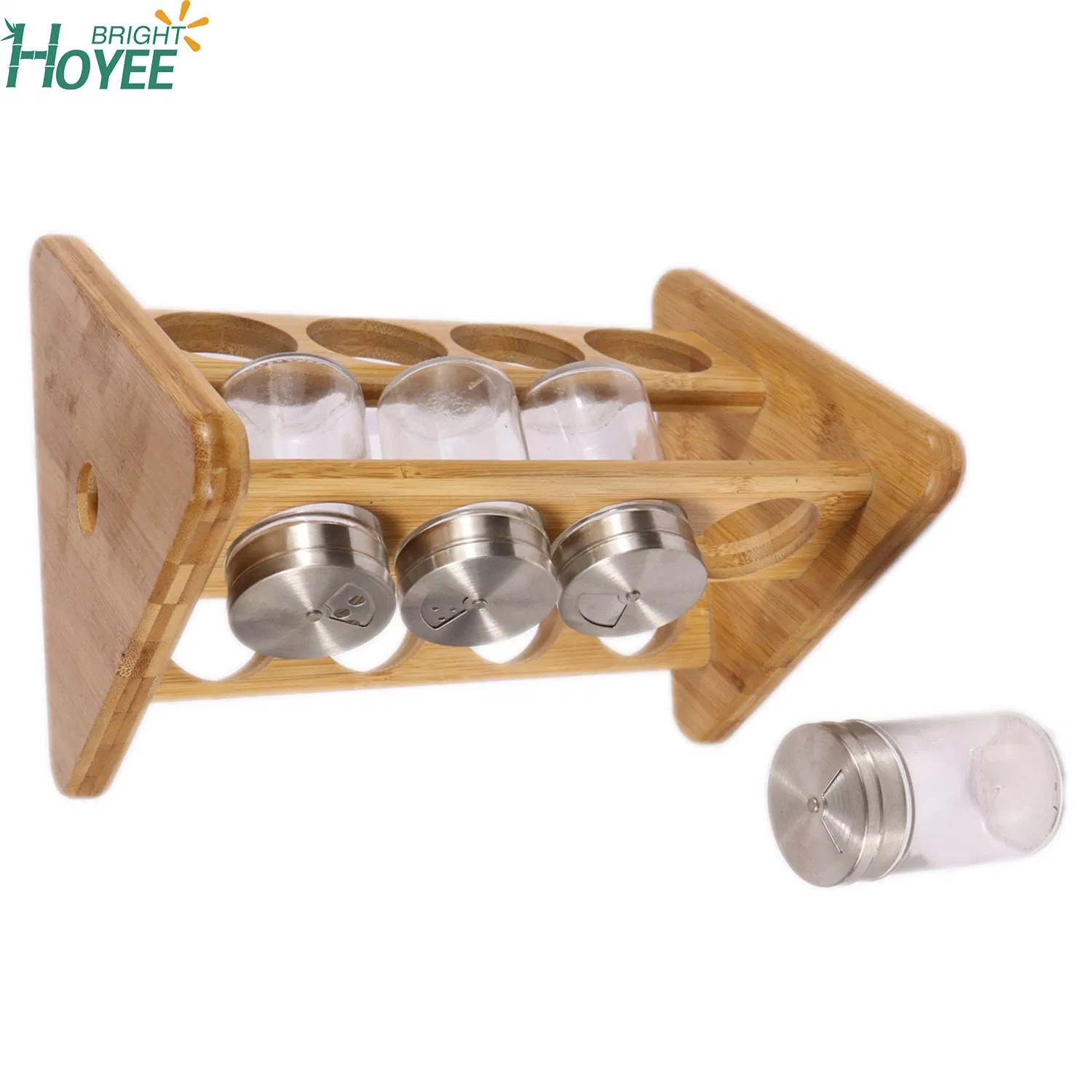 Вращающаяся бамбуковая полка для специй на 16 банок, 4 яруса