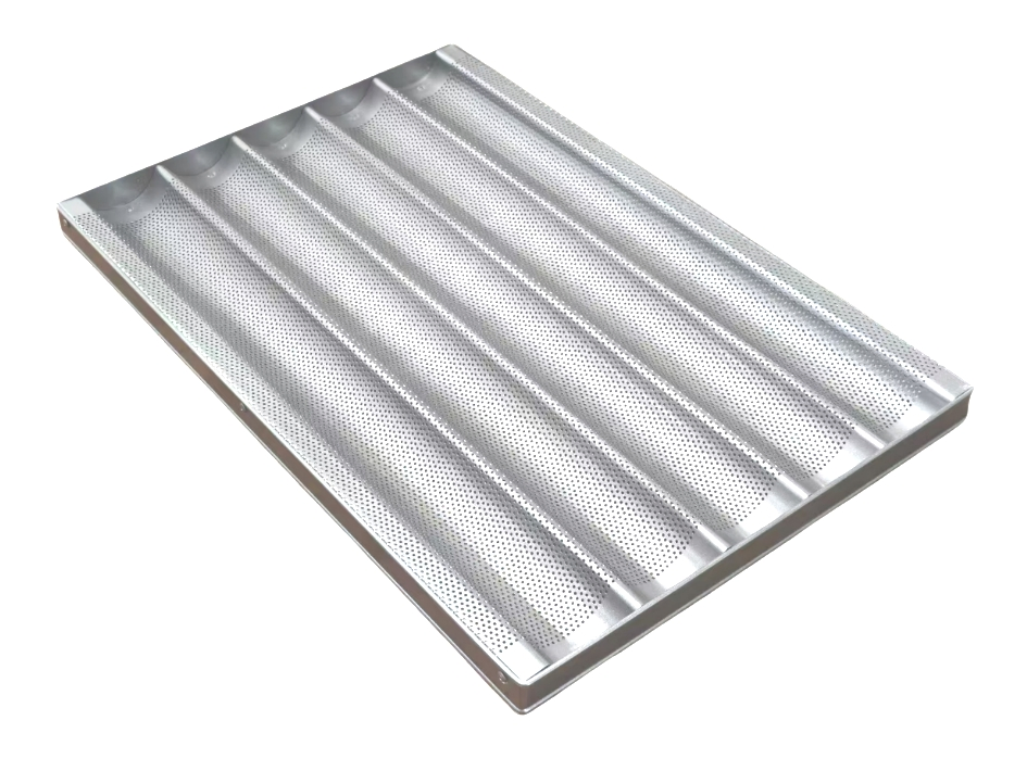 Industrial Manufacturer Perforated French 5/4/6/8/10 Slots Bread Loaf Bakery Oven Tray Baguette Baking Trays
