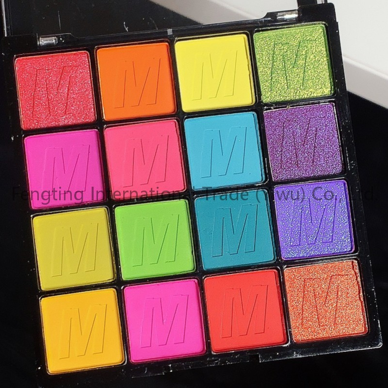 Wholesale 16 Colors Eye Shadow Pallet Plastic Makeup Vegan Organic Glitter Metallic Multichrome Waterproof Eyeshadow Palette